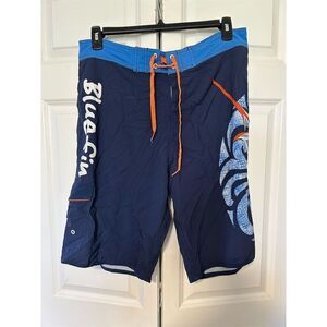 Bluefin Men's Size 38 Blue Bermuda Board Shorts Beach Summer Casual